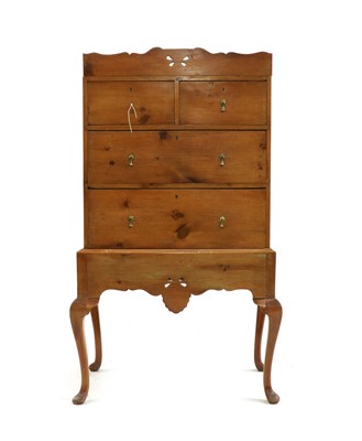 Lot 687 - A 19th century pine chest on stand