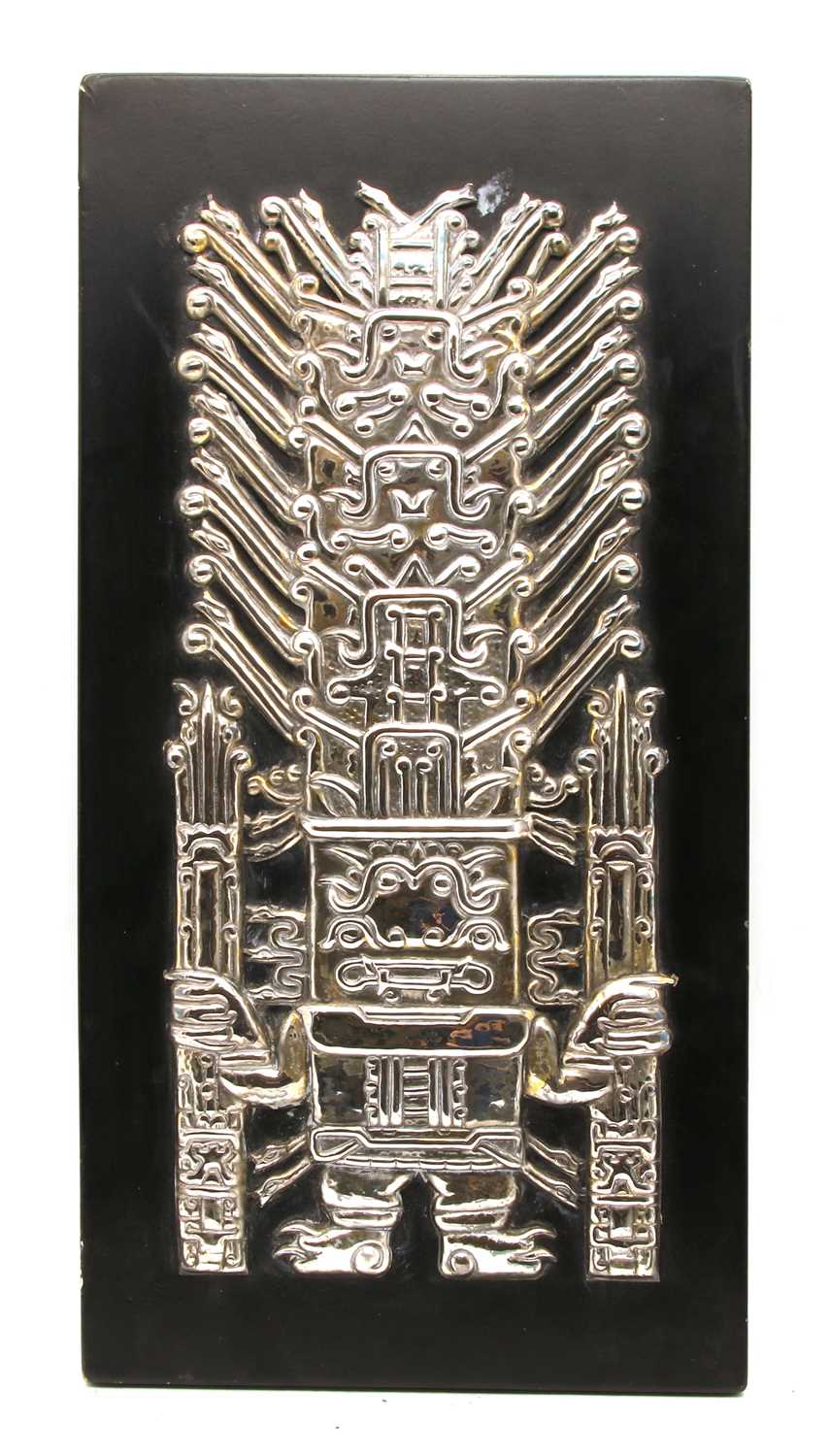 Lot 27 - A Pre-Colombian style white metal plaque