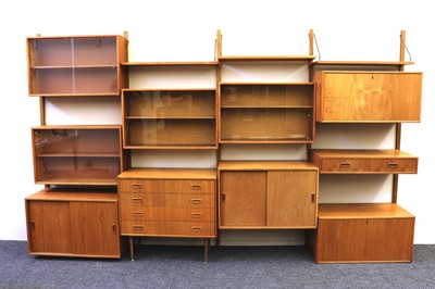 Lot 377 - A Danish teak wall system