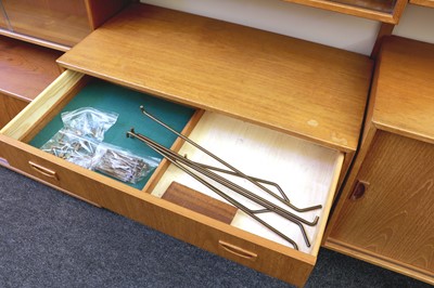 Lot 377 - A Danish teak wall system