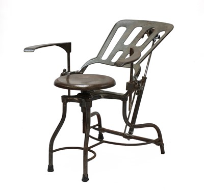 Lot 441 - A steel dentist's chair