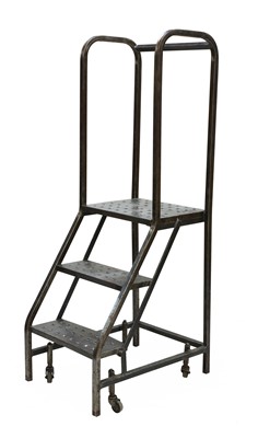 Lot 265 - A pair of 'industrial' steel library steps