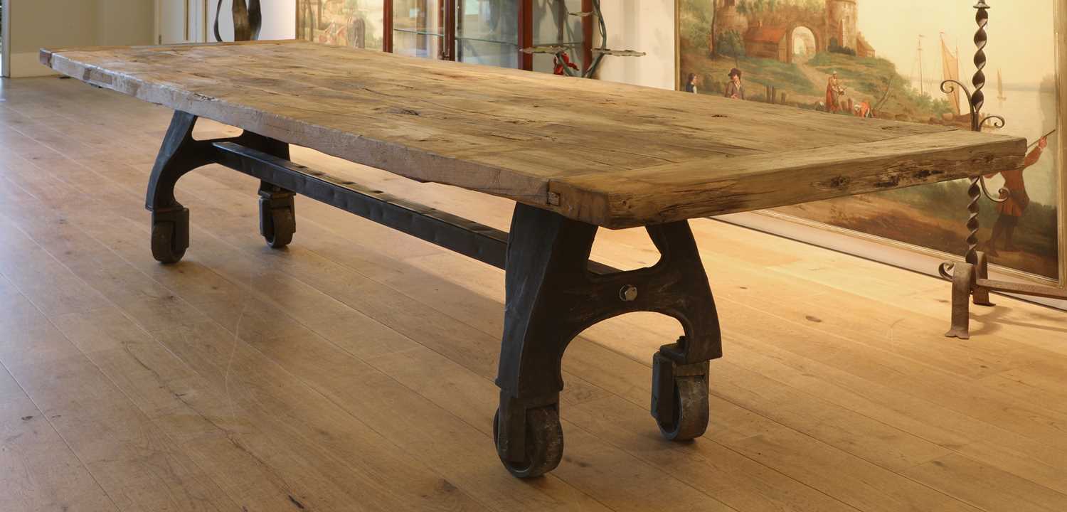 Lot 443 - A massive refectory table,