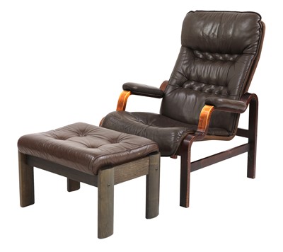 Lot 385 - A bentwood and leather armchair