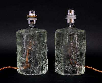 Lot 433 - A pair of heavy glass table lamp bases