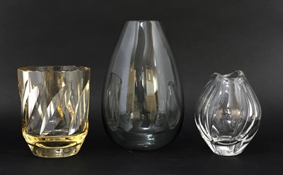 Lot 429 - A Daum amber-tinted glass vase