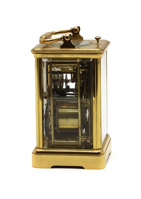 Lot 81 - A French brass cased carriage clock