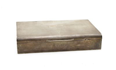 Lot 72 - A silver cigarette box, Birmingham 1949