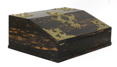 Lot 138 - A Victorian coromandel and brass-mounted writing slope
