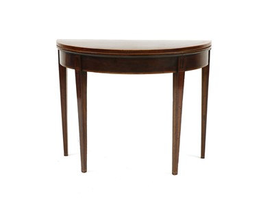 Lot 208 - A George lll inlaid mahogany 'D' shaped tea table