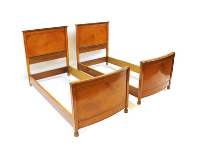 Lot 252 - A pair of satinwood single beds