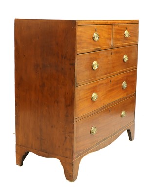 Lot 308 - A 19th century inlaid mahogany chest of five drawers
