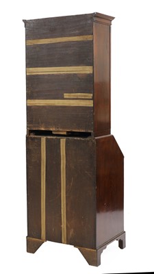 Lot 325 - A diminutive George II-style mahogany and parcel-gilt bureau bookcase