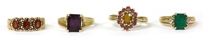 Lot 202 - Four 9ct gold rings