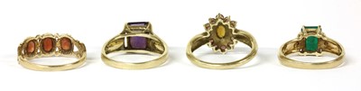 Lot 202 - Four 9ct gold rings
