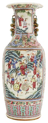 Lot 21 - A Chinese Canton enamelled famille rose vase