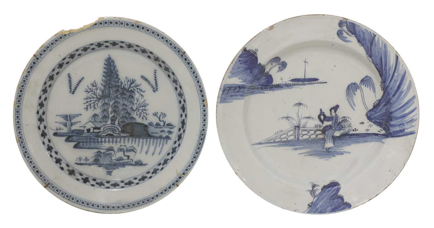 Lot 114 - A blue and white delft charger