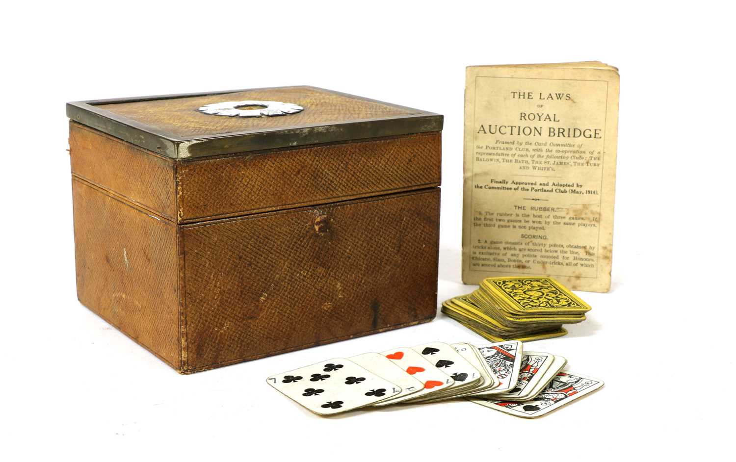 Lot 75 - A leather card box