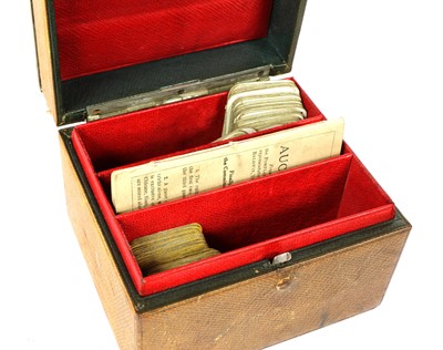 Lot 75 - A leather card box