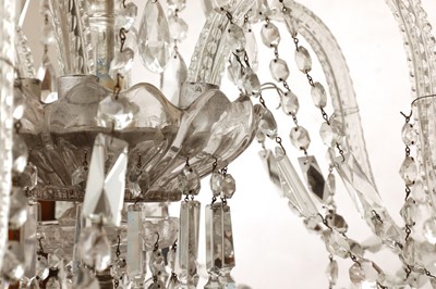 Lot 776 - A large George III-style cut glass six-light chandelier