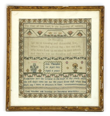 Lot 488 - An early 19th century sampler