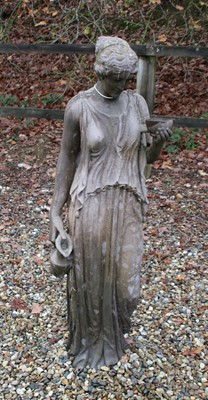 Lot 679 - Large reconstituted stone statue of a maiden