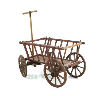 Lot 610 - An unusual painted wooden dog cart
