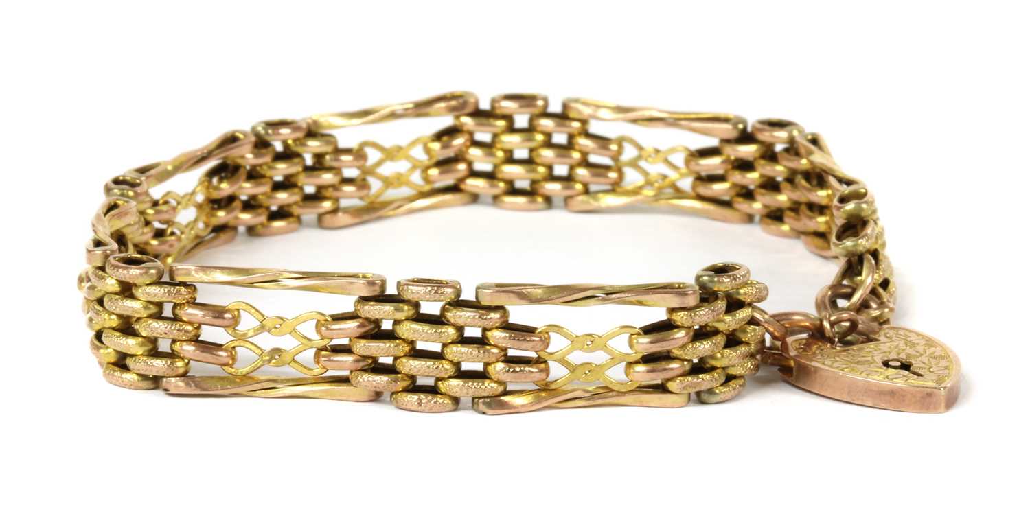 Lot 70 - A gold gate link bracelet