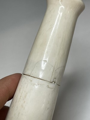 Lot 892 - A good carved bone and ivory model cannon