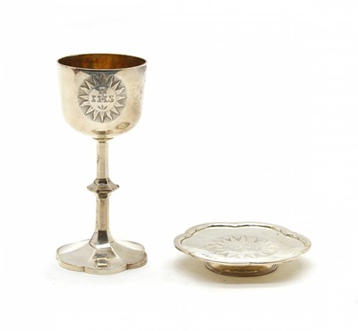 Lot 3A - An early Victorian silver communion cup and patten