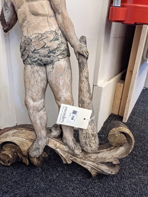 Lot 739 - A carved pine figure of Hercules.