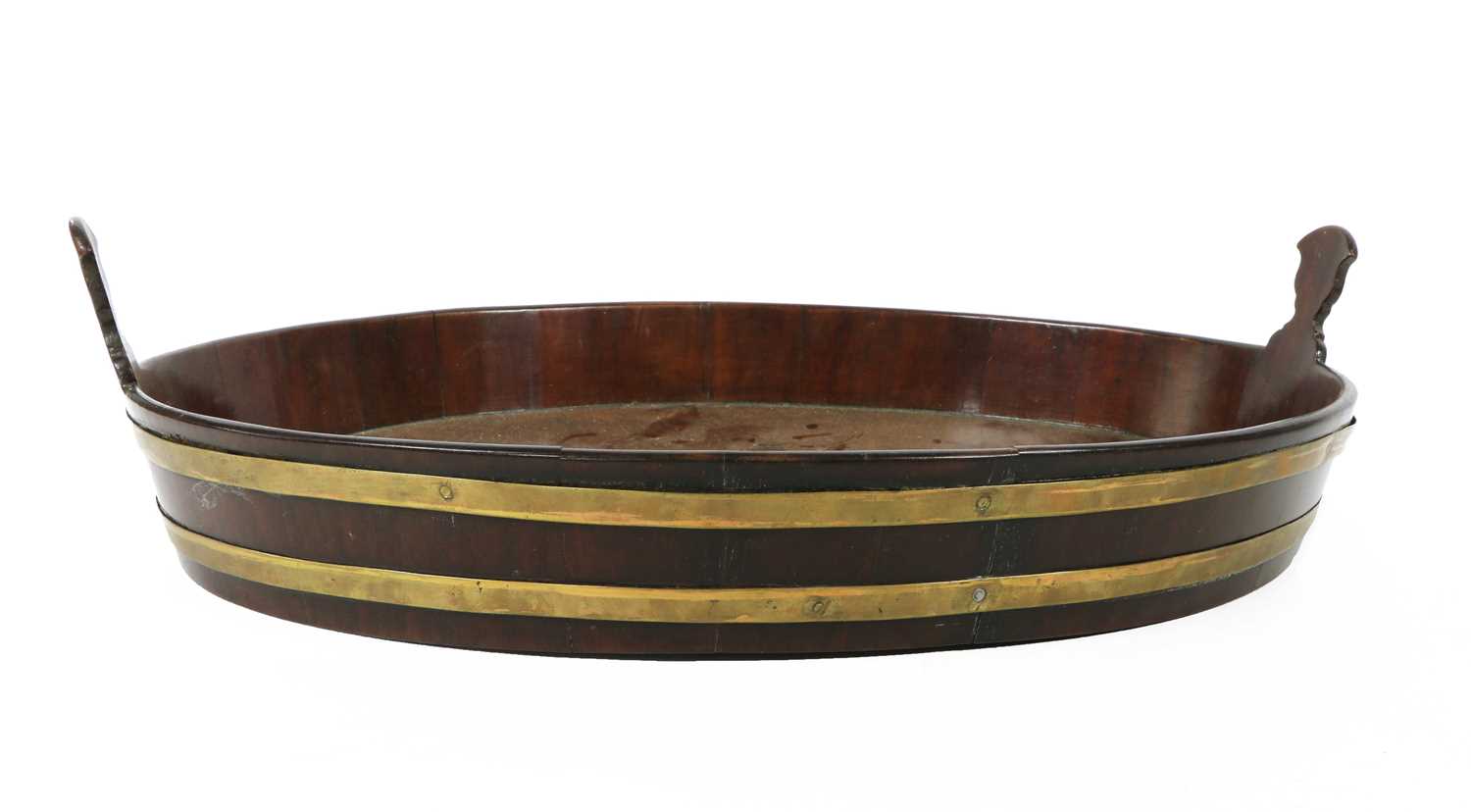 Lot 67 - A mahogany oval tray