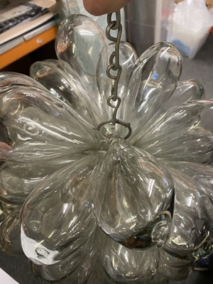 Lot 427 - A multi-bubble blown glass pendant light