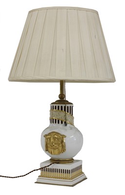 Lot 188 - A French porcelain table lamp