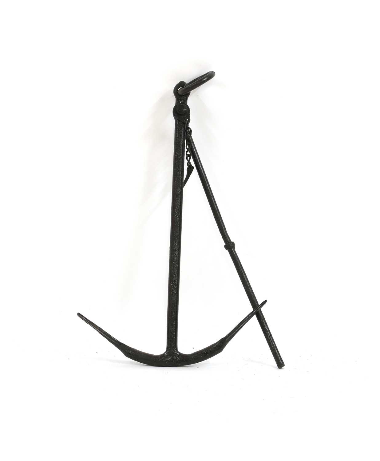 Lot 311 - A cast iron anchor with black painted finish