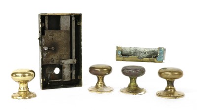 Lot 79 - A brass lock and key