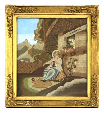 Lot 300 - A needlework picture
