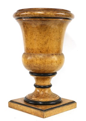 Lot 366 - A burr maple Biedermeier urn