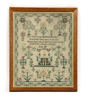 Lot 502 - An early 19th century sampler by Ann Ell 1836