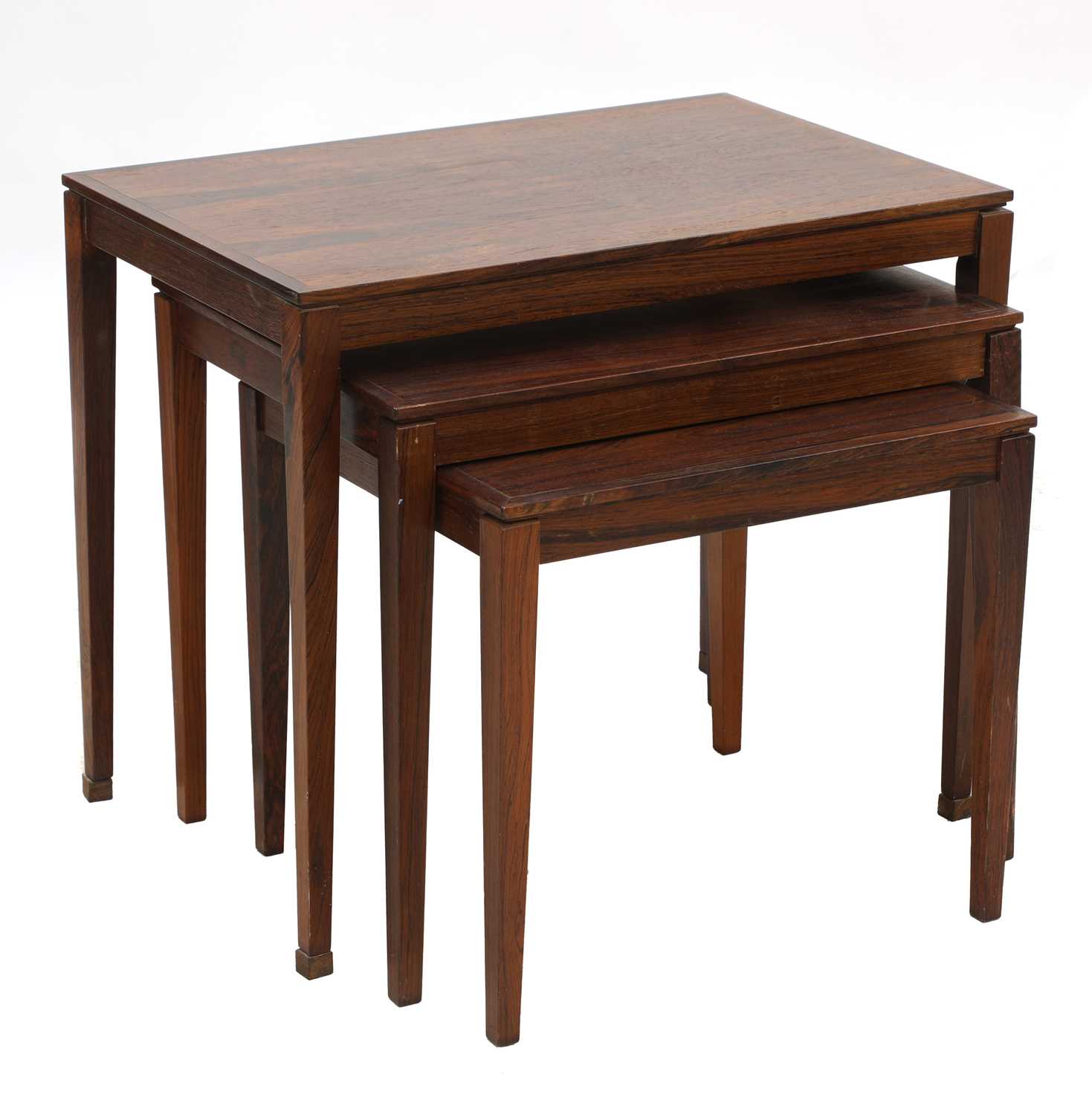 Lot 498 - A Danish rosewood nest of three tables