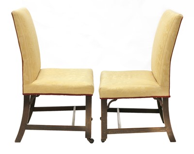 Lot 281 - A pair of Chippendale period single library chairs