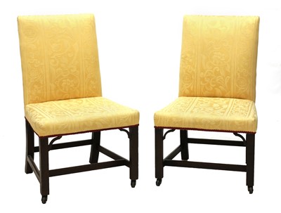 Lot 281 - A pair of Chippendale period single library chairs