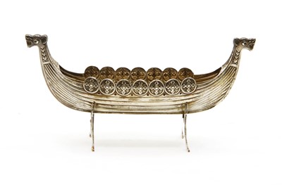 Lot 67 - A Norwegian silver model of a Viking longboat by David Andersen