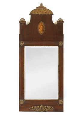 Lot 268 - A George III inlaid mahogany and parcel gilt pier mirror
