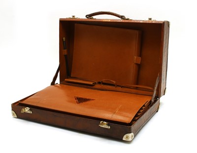 Lot 232 - A Vickery crocodile briefcase