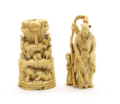Lot 358 - A 19th century Indian ivory carving