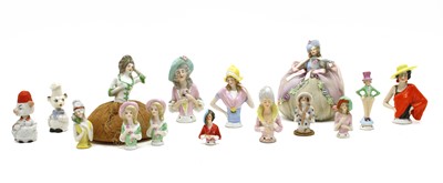 Lot 342 - Thirteen various Victorian and Edwardian china  pin dolls