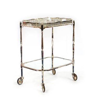 Lot 686 - A silver plated two tier trolley