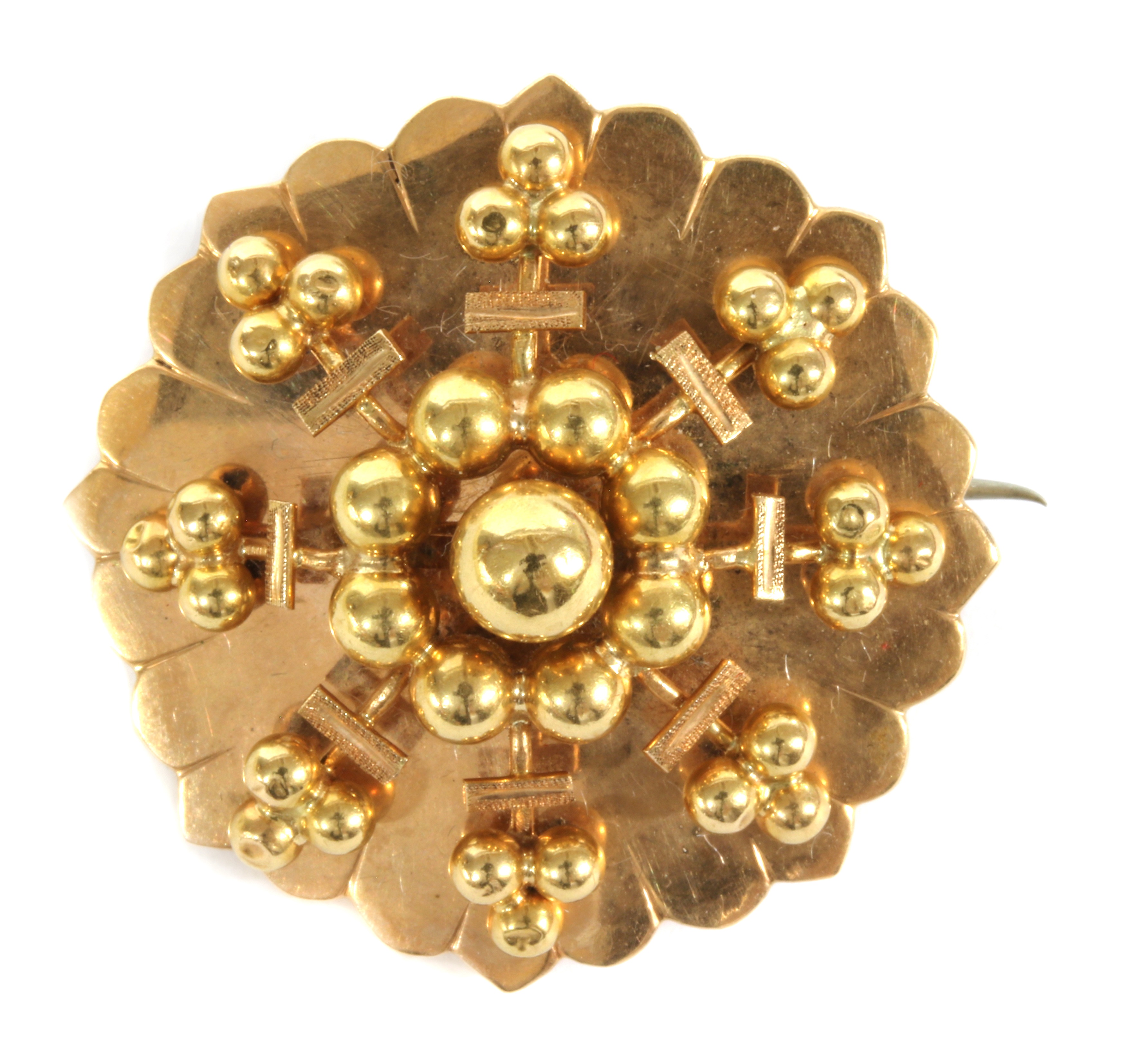 Lot 12 - A late Victorian gold brooch,