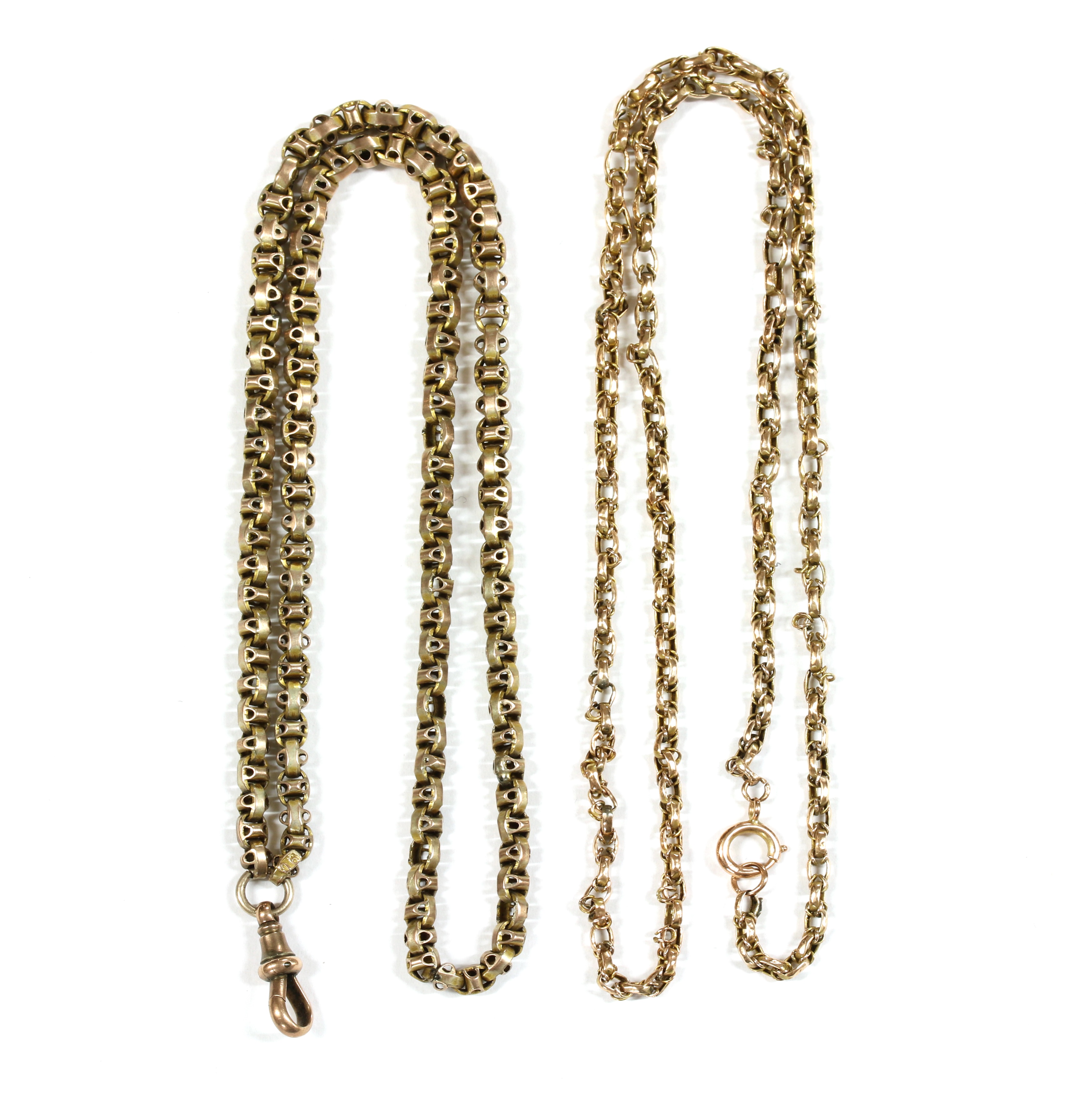 Lot 88 - Two gold chains,